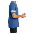 thumbnail image 3 of Yellow Rooster Men's Game T-Shirts with Stripes Printed Sleeves Heathered True Royal/White XL, 3 of 6