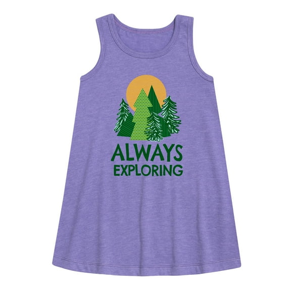 Instant Message - Always Exploring - Toddler and Youth Girls A-line Dress