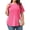 1 Hot Pink, variant on Womens Plus Size Tops Crewneck Short Sleeve Shirts Casual Loose Tunic Tops Curved Hem Summer Blouses