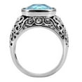 thumbnail image 4 of Womans Silver Aquamarine Ring High polished (no plating) Stainless Steel Ring with Glass in Sea Blue TK020, 4 of 6