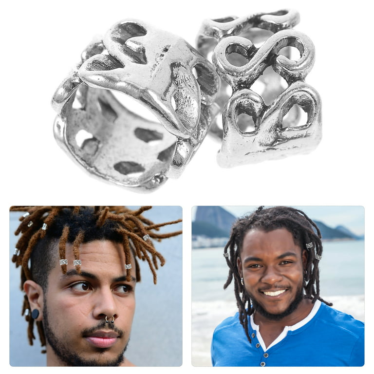20 PCS Silver Hair Jewelry for Braids Crystal Rhinestone Dreadlock Metal  Braid Clips Non-Piercing Ear Clip Cuffs Jewelry for Women Men Hair
