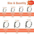 thumbnail image 2 of 14 Pcs 7 Sizes T-Bolt Hose Clamps, 304 Stainless Steel Turbo Intake Intercooler Clamp,Working Range 32-91mm for 1-3" Hose ID, Radiator Hose Clamps Assortment Set, 2 of 5