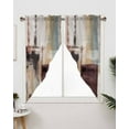 thumbnail image 3 of Swag Curtains, Abstract Modern Brown Blue Oil Painting Rod Pocket Kitchen Curtains Valances Tier Curtains Swag Valance Curtains for Bedroom Living Room 36" x 36", 2 Panels, 3 of 6
