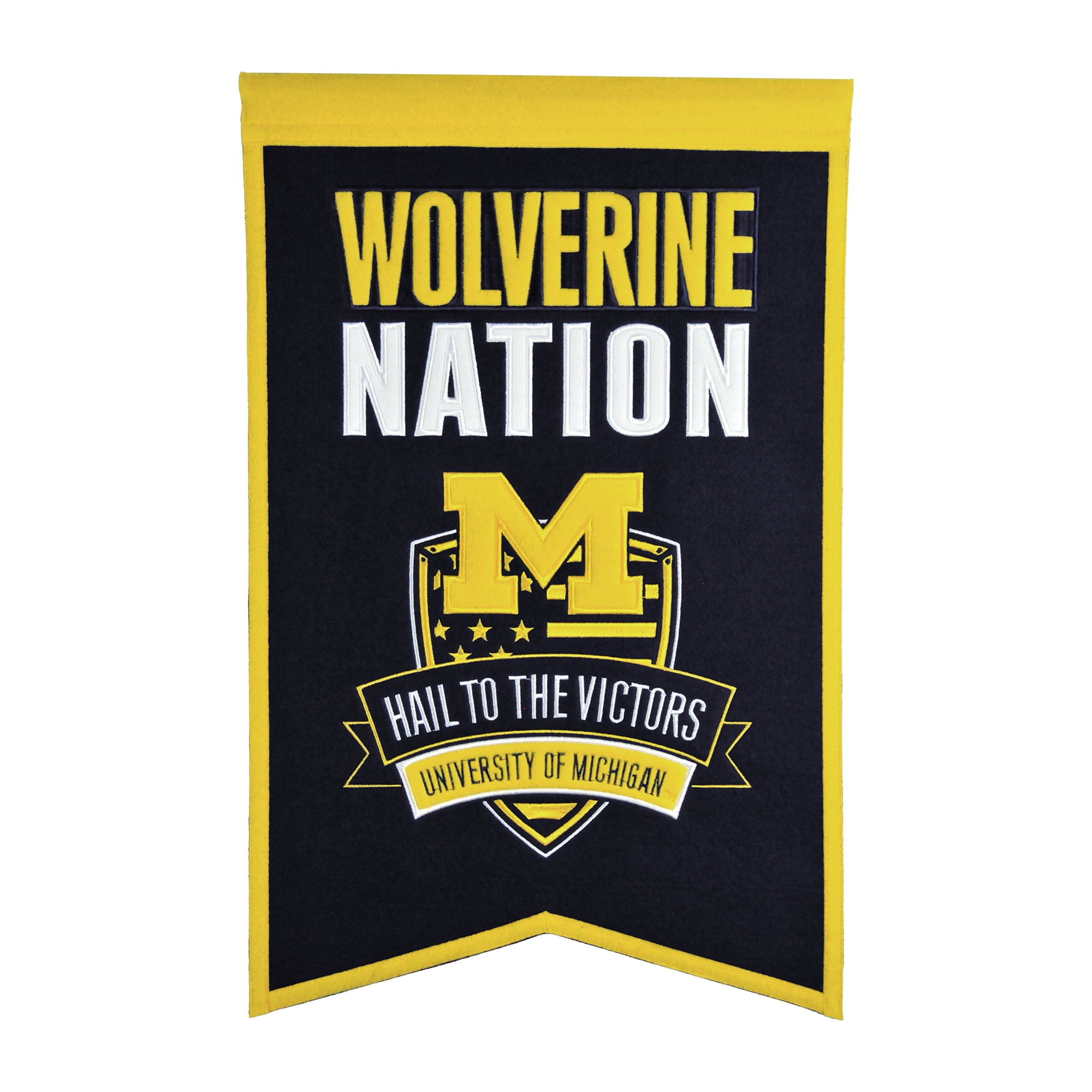 Michigan Wolverines WOLVERINE NATION X Wool Embroidered Banner Walmart Com