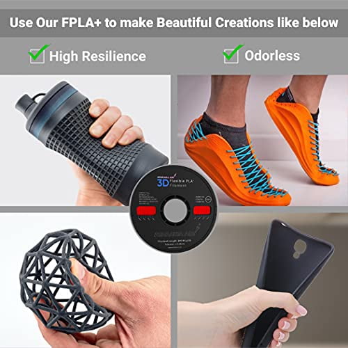 ATARAXIA ART Flexible PLA Filament,1Kg/2.2lb,Better Than TPU,89A Shore Hardness,Patent Formula,With Filament Storage Bag,Pantone Match,FPLA Brown