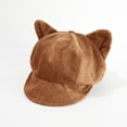 thumbnail image 2 of Fgnfyis Elegant Beret Hat Classic Slouchy Boy Cap Fashionable Headwear for Daily Outfits Face Womens Hats Brown, 2 of 4