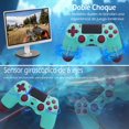 thumbnail image 3 of Controlador inalámbrico P4, joystick de juego remoto compatible con P-4/P-4 Slim/P-4 Pro/PC (azul bayas), 3 of 8