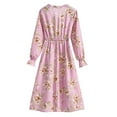 thumbnail image 3 of XVJRHAK Petite Sundresses for Women Women Floral Chiffon Long Sleeve Printing Casual Party Vintage Boho Maxi Dress Maxi(Pink,L), 3 of 9