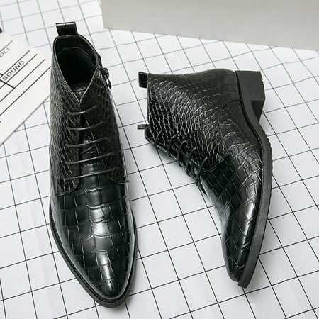 

Men‘s Print Oxfords Boots Pointed Toe Fashion Dress Boots