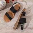 thumbnail image 6 of Bkhluea Women Double Strap Slingback Wedge Sandals Adjustable Buckle Comfortable Footwear For Beach Travel Daily Casual Outdoor Activities, 6 of 7