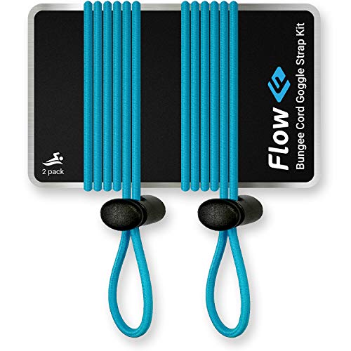 Flow Goggle Strap Kit (2Pack) Replacement Bungee Cord Straps for Swim Goggles Solid Colors
