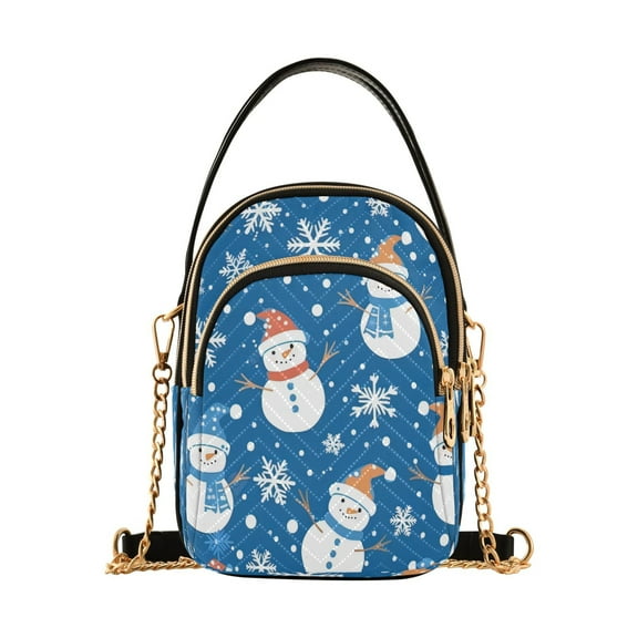 Shoulder Handbag Women's Crossbody Handbags 5.91x3.15x8.27 Inch Bank Card Bag Cash Bag Key Bag Snowman