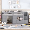 thumbnail image 6 of Triple Tree Kids Solid Wood Twin Size Loft Bed with Stairs, Storage Drawer and Shelves, Gray, 6 of 6