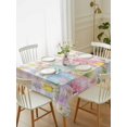 thumbnail image 2 of Colorful Easter Rectangle Tablecloth, Easter Eggs Botanical Spring Floral Waterproof & StainResistant Tablecloth, Washable Oil-proof Table Cover for Dining/Party/Wedding/Camping/Buffet 60x84 In, 2 of 9
