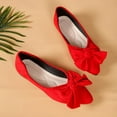 thumbnail image 4 of Wensltd Women Solid Color Bowknot Suede Flats Pointed Toe Low Cut Work Shoes Comfortable Versatile Office Daily Wear Flat Heel Shoes for Women Size 5-11, 4 of 8