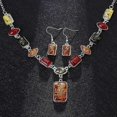 thumbnail image 3 of New Arrival !!! Square Oval Amber African Style Women Necklace Hook Earrings Party Jewelry Set, 3 of 5