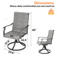 thumbnail image 3 of MEOOEM 360° Swivel Outdoor Patio Chairs Set of 2, Grey Textilene Fabric & Metal Frame Patio Swivel Rocker Chairs 450LBS for Outside, Porch, Lawn, 3 of 8
