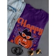 thumbnail image 3 of Happy Halloween Fun Pumpkin T-Shirt Women -Image by Shutterstock, Female x-Large, 3 of 4