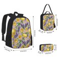 thumbnail image 2 of Disketp Lavender Flowers Mochila Estampada de Gran Capacidad con Lonchera y Estuche, Set de 3 Piezas para Estudiantes, 2 of 7