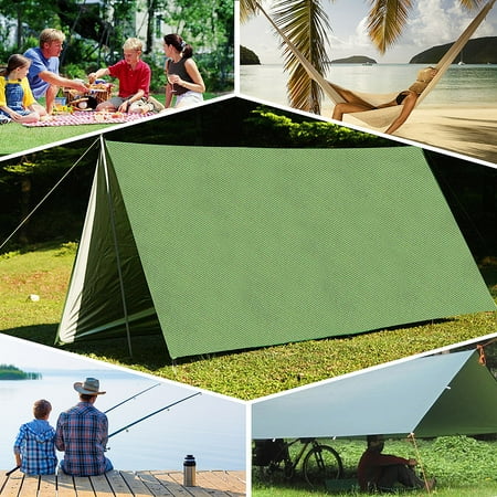 Camping Rain Shelter - 10x10ft Rain Tarp Shelter Sun Sunshade Awning Canopy Beach Camping Tent Cover