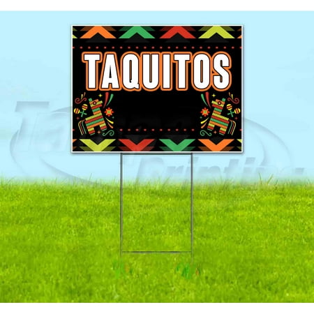 Fiesta Taquitos (18" x 24") Yard Sign, Includes Metal Step Stake