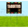 Fiesta Taquitos (18" x 24") Yard Sign, Includes Metal Step Stake