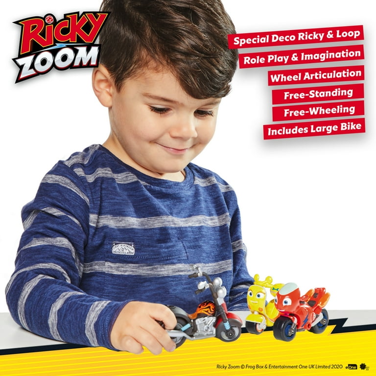 Ricky Zoom Super Rev Loop – Large 7 Inch Toy Motorcycle with Free