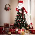 thumbnail image 3 of Christmas Tree Topper with Santa Decoration Fabric Christmas Tree Topper Christmas Tree Hat Christmas Tree Topper Christmas Tree Topper for Christmas, 3 of 5
