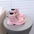 thumbnail image 7 of Busydd Girls Ankle Boots Solid Color Lace up Booties Casual Closed Toe Chunky Sole Girls Shoes 27, 7 of 7
