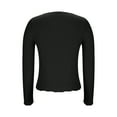 thumbnail image 5 of ZHYou No Boundaries Tops for Women,Slim Fit,Ribbed Kint,Henley Collar,Long Sleeve Crew Neck Button Accent Stretchy Soft Tops,Black,Size M, 5 of 7