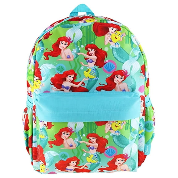 Backpack - Disney - Little Mermaid Green 16" All-Over Print
