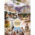 thumbnail image 5 of Happy Birthday Table Cloth, Waterproof Tablecloth for Rectangle Tables, Purple Luxury Dress Crown Carriage Flowers Reusable Washable Fabric Table Cover for Restaurant Kitchen Dining Tables 52"x70", 5 of 9