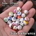 thumbnail image 4 of U8MO 10pcs Round 8mm 10mm 12mm Colorful Flower Patterns Loose Ceramic Porcelain Beads-122#-8mm, 4 of 5