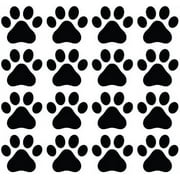 Dog Paw Prints - Vinyl Decals for Walls, (BLACK, 16 Paws) | Each Paw is 2.5 Inches by 2.3-Inches