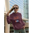 thumbnail image 2 of Cuba Flag W Sparkles Hoodie Women -Image by Shutterstock, Female Medium, 2 of 4