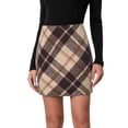 thumbnail image 3 of Lolmot Womens Plaid Flannel Skirts, Y2K Classic Fit High Rise Mini Skirt, Stretchy Pencil Skirts, Fall Winter Business Outfits, 3 of 9