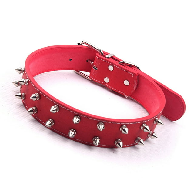 Spiked Dog Collar, Studded Dog Collar Leather Dog Collar Dog Collar with Spikes Punk Style Brass Spiked Dog Collar Adjustable Spiked Studded Rivet Brass Buckle Small Dog Collar