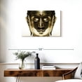 thumbnail image 3 of Elephant Stock Gold Faced Buddha Wall Art - Horizontal Canvas Wall Art - Living Room Wall Decor - Photography Wellness Canvas - White And Gold Decor - 30" x 20", 3 of 8
