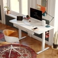 thumbnail image 5 of DESINO 48" × 24" Adjustable Height Electric Standing Desk with Double Drawer, Stand Up Home Office Desk with Splice Tabletop, White Frame/White Top, 5 of 7