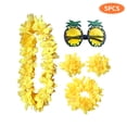 thumbnail image 2 of Hawaiian Lei Set, Luau Party Supplies Tropical Party Favors Summer Beach Holiday Party Decorations Dress Up Accessories with Sunglasses Headb&, 5 Pcs, Yellow, 2 of 9