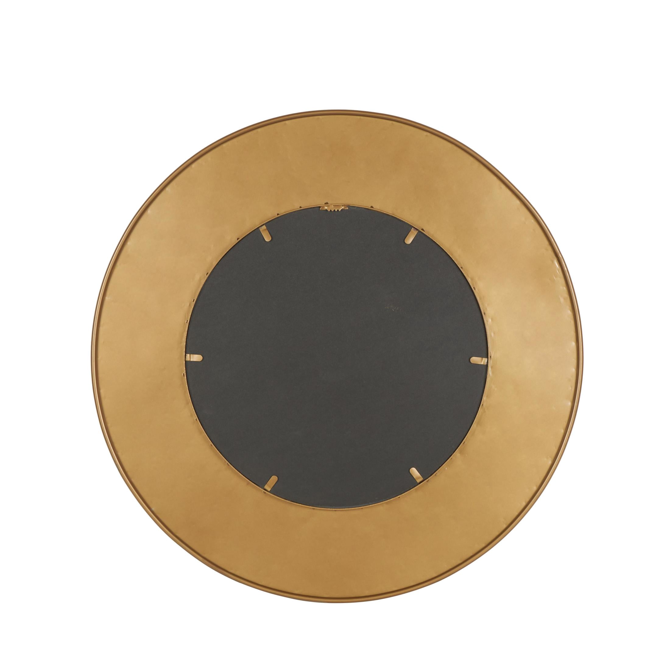 DecMode 35" x 35" Gold Abstract Wall Mirror with Overlapping Wire Rings