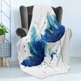 thumbnail image 4 of Blue Soft Flannel Fleece Throw Blanket, Watercolor Style Effect Floral Design Abstract Art Cornflower Illustration, Cozy Plush for Indoor and Outdoor Use, 70" x 90", Pale Blue and Blue, by Ambesonne, 4 of 5