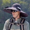 thumbnail image 4 of Solar Powered Sun Hat With Built In Fan For Outdoor Work Sports And Fishing Wide Brim Breathable Unisex Design Camping Hats Buoy Hat Old Man Hats Convertible Hats for Women Cool Hiking Clothes Women, 4 of 5