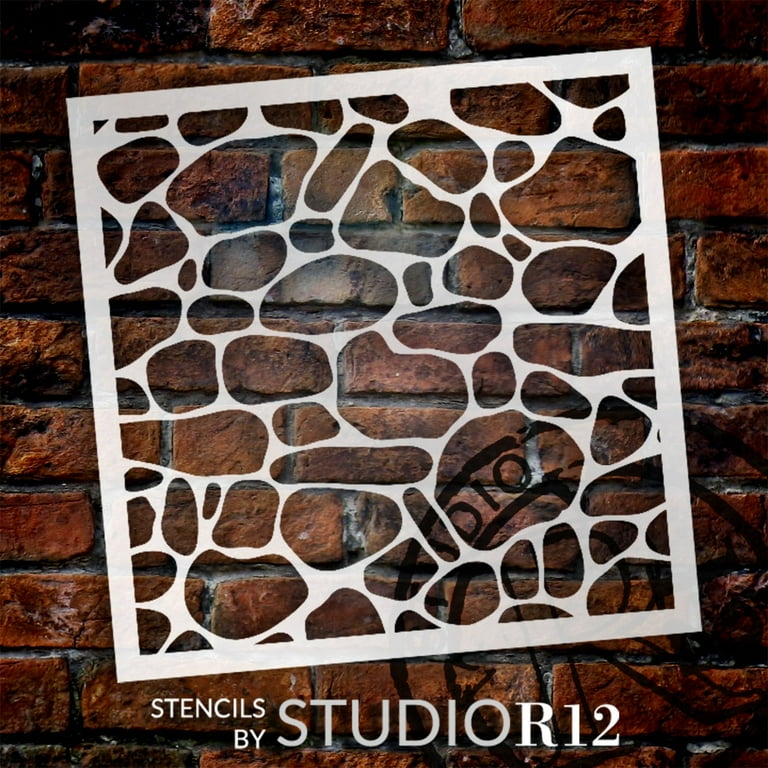 River Rock - Repeatable Pattern Stencil by StudioR12 - Select Size - USA Made - DIY Background for Crafts Painting, STCL6429, 15 river-rock-repeatable-pattern-stencil-by-studior12-select-size-usa-made-diy-background-for-crafts-painting-stcl6429-15-x-15-walmart-com