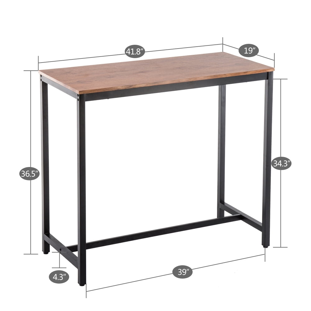 Kepooman Wood Grain Bar Table and Round Bar Stool, Light Brown (One Table And Two Stools) Kepooman Wood Grain Bar Table and Round Bar Stool, Light Brown (One Table And Two Stools)