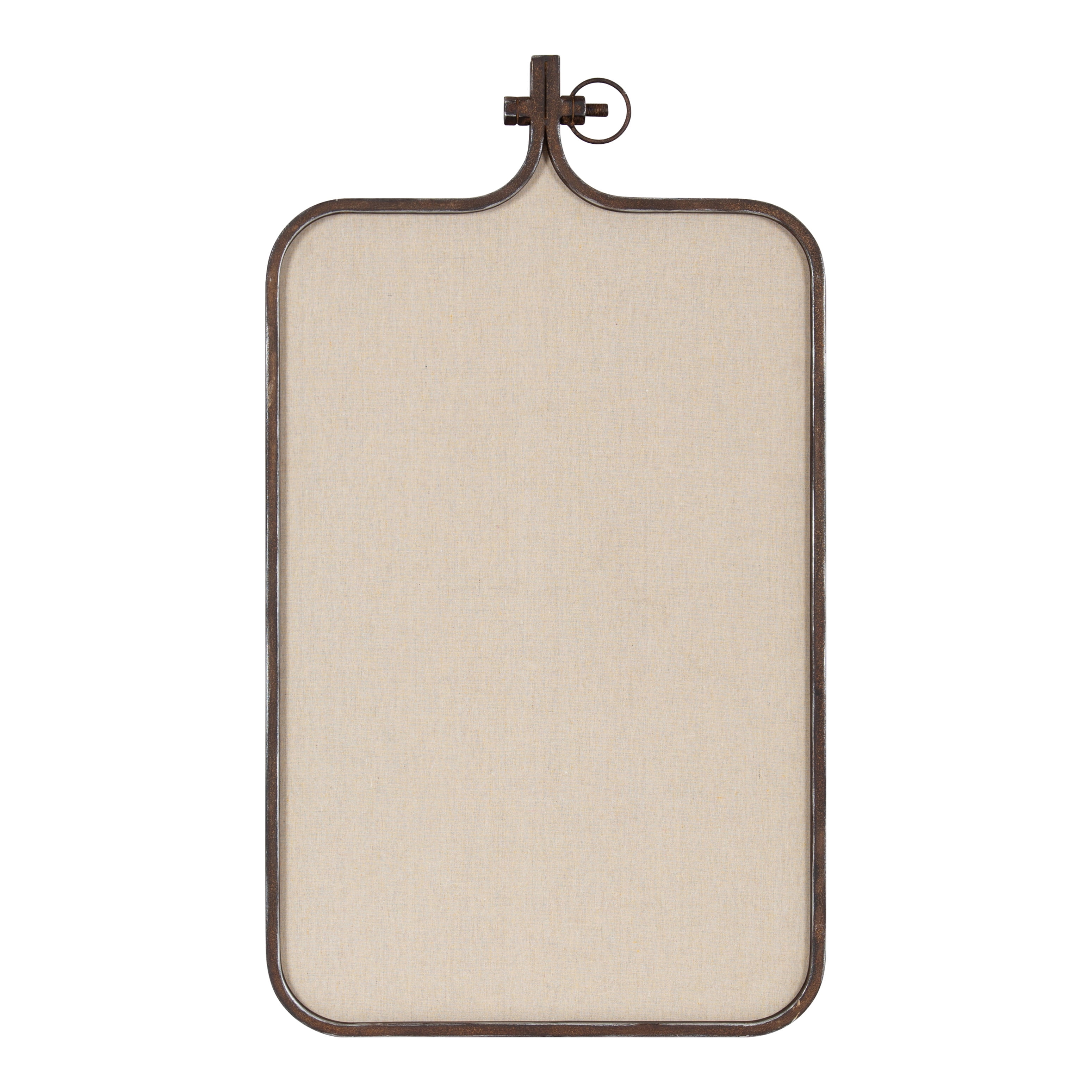 Kate and Laurel Yitro Modern Farmhouse Metal Rectangle Decorative Pinboard, 20 x 35, Rustic Bronze, Industrial Rectangular Bulletin Board with Unique Ornamental Crown