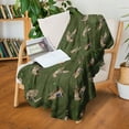 thumbnail image 3 of Vintage Green Head Duck Pattern Flannel Blanket , Warm & Cozy for Naps, Camping, Travel, and Home Decor Tropical Style AllSeason Gift for Friends, Family, and Loved Ones, Cozy Blanket, 3 of 7