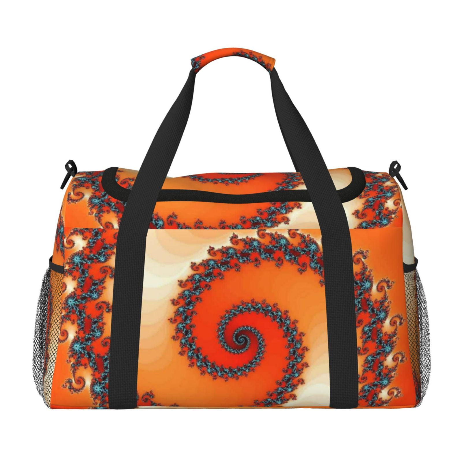 Horeoi Orange Rotating for Travel Duffle Bag with Adjustable Strap - Large Capacity Hand Carry for Gym Sports Outdoor