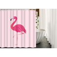 thumbnail image 2 of Flamingo Fabric Shower Curtain with Hooks Bird Watercolor Animal Beautiful Cartoon Fashion Nature Pretty Bath Shower Curtain Polyester 72x72 Inch for Bathrooms Bathtubs Camping, 2 of 6