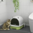 thumbnail image 2 of PawHut Cat Litter Box, Enclosed Kitty Litter Box with Lid, Scoop, Green, 2 of 10